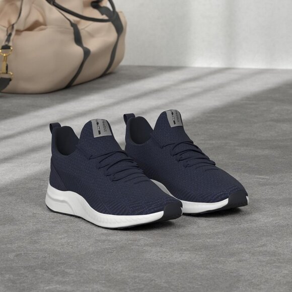 Men's Dark Blue Non Slip Lightweight Workout Breathable Mesh Fashion Sneakers - Picture 3 of 6